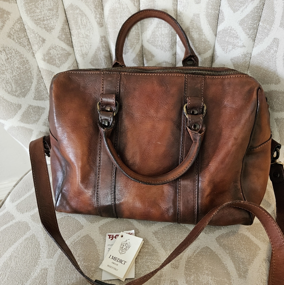 I Medici Italian Leather Boston Bag doctor bag Satchel